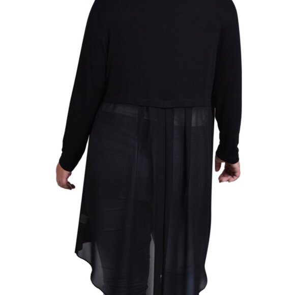 New Camile & Co. Long Sleeve Knit Cardigan With Chiffon Back - Picture 4 of 4